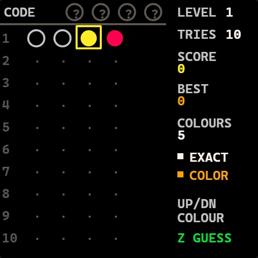 Code Breaker gameplay screenshot