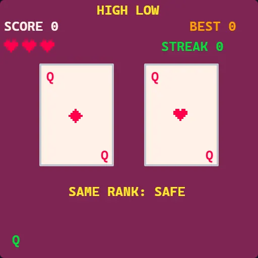 High Low gameplay screenshot