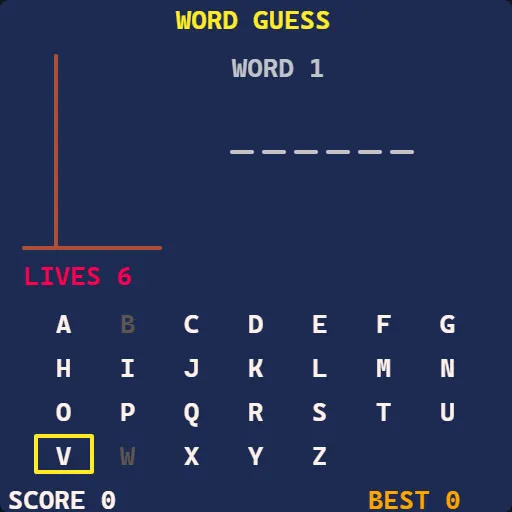 Word Guess gameplay screenshot